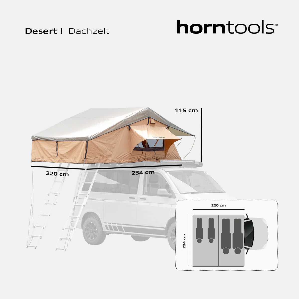 Dachzelt Desert - vier Größen