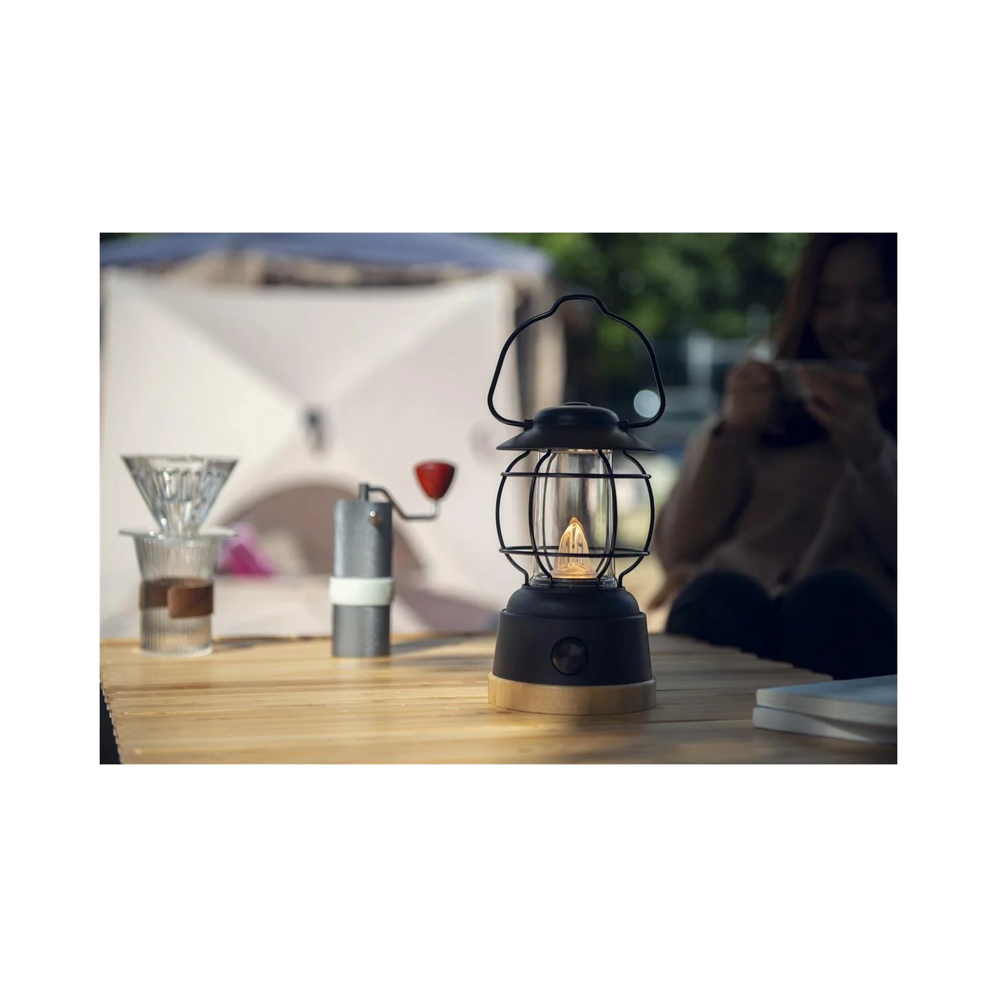 WOODY Lantern Campinglampe dimmbar