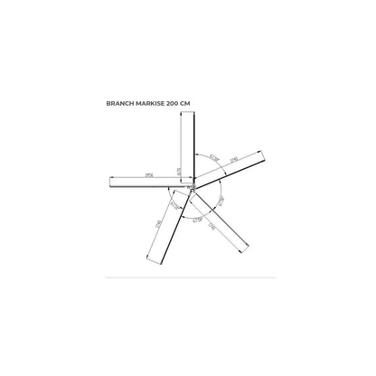 VICKYWOOD Seitenmarkise Hardcover 270° BRANCH CLEAN