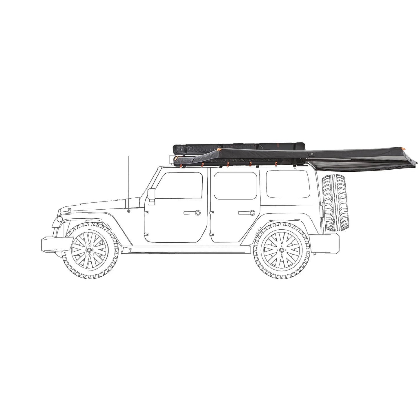 VICKYWOOD Seitenmarkise Hardcover 270° BRANCH RUGGED