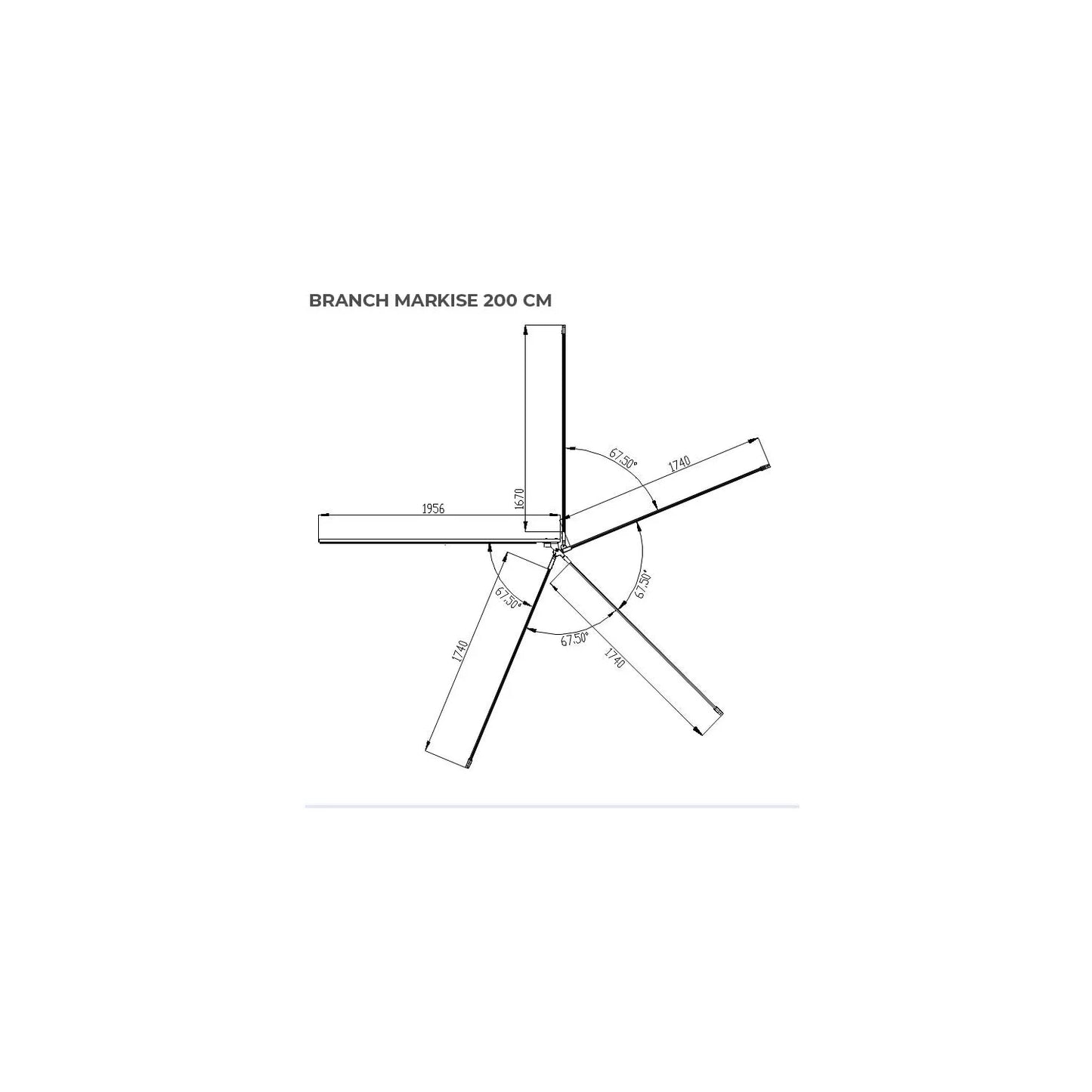 VICKYWOOD Seitenmarkise Hardcover 270° BRANCH RUGGED