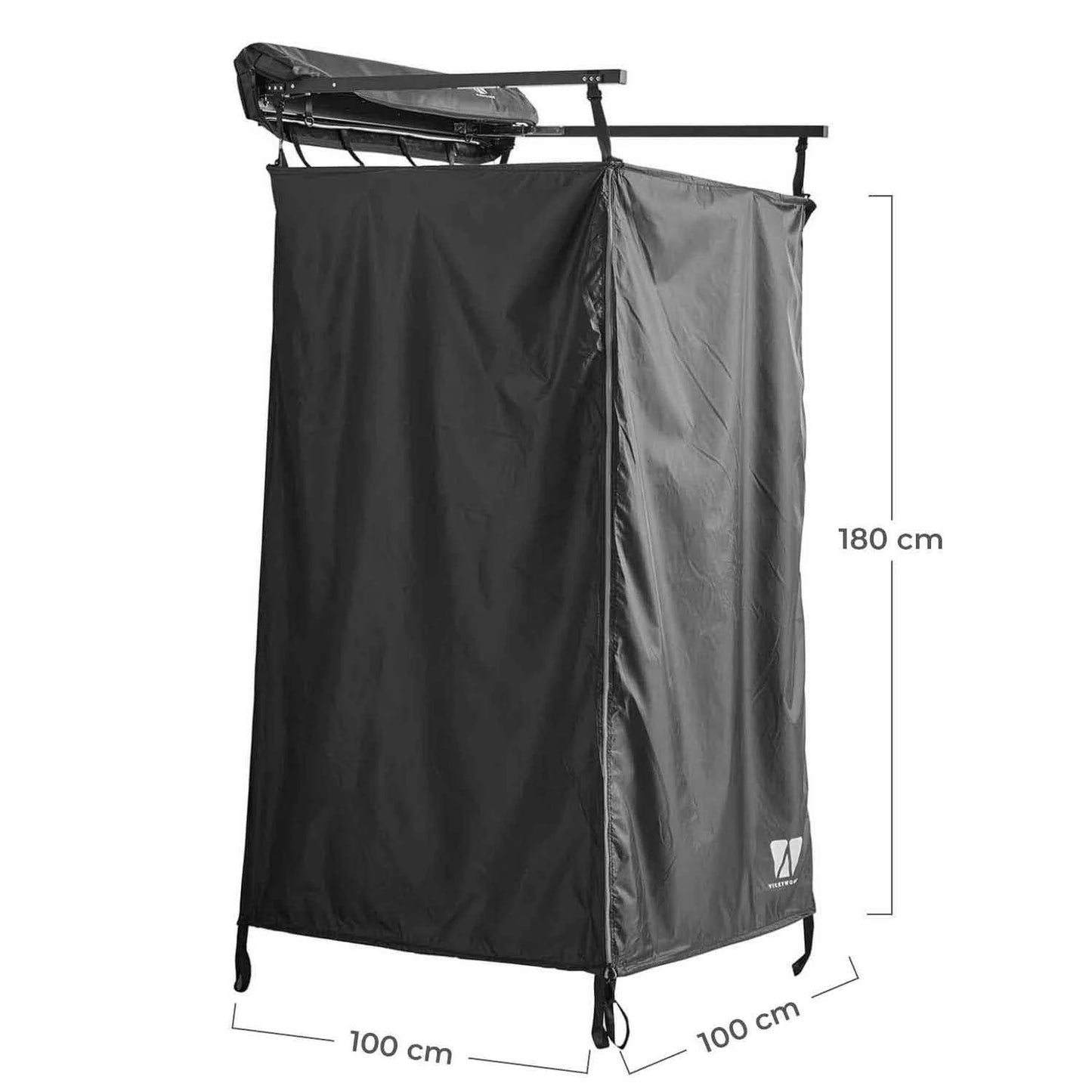Duschzelt mit Regenhaube 100cm schwarz